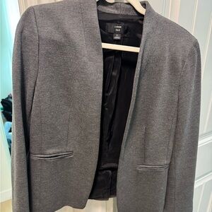 J. Crew Heather Gray Collarless Jacket